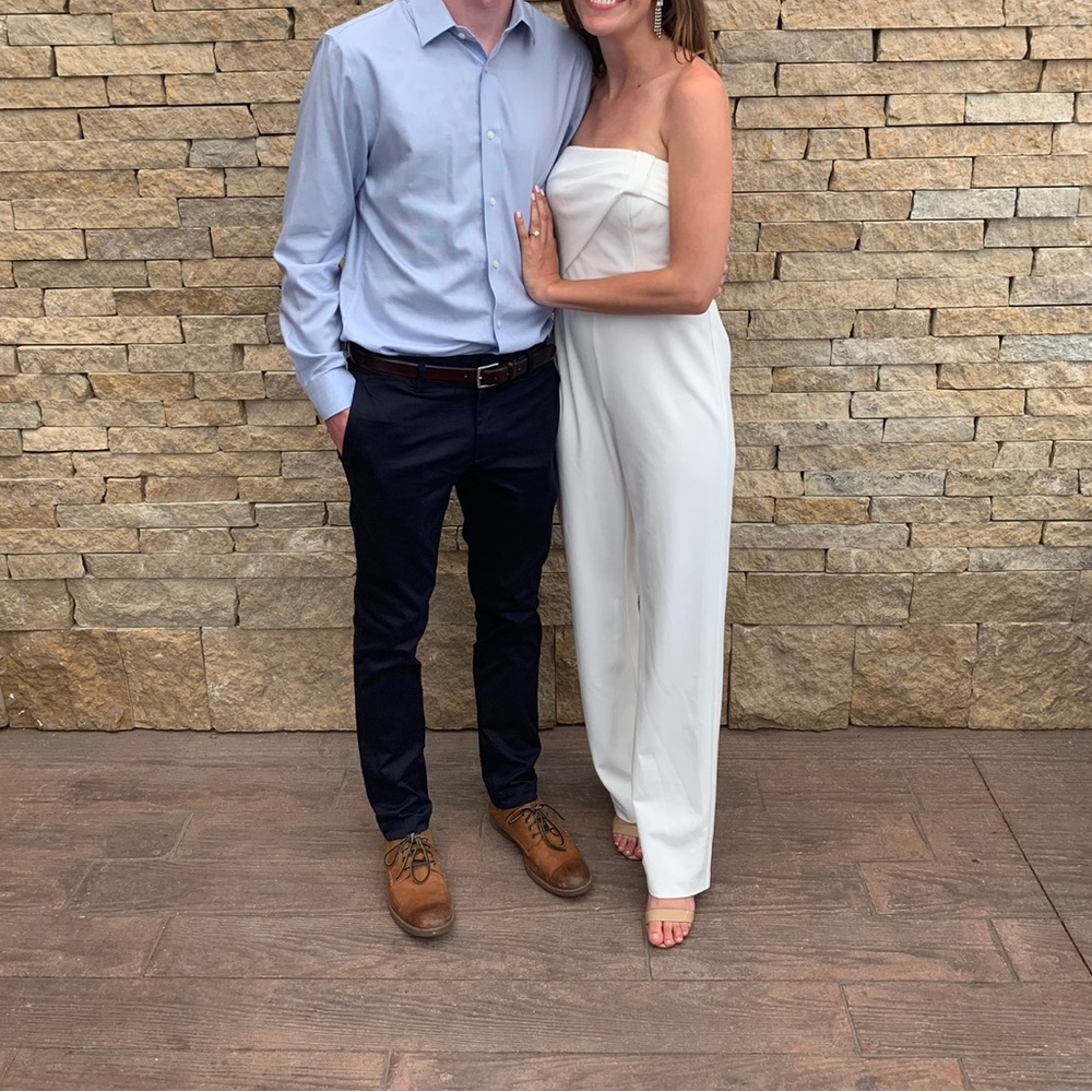 White jumpsuit perfect for brides!